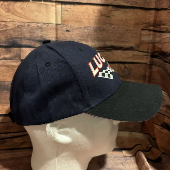 Lucas Racing Oil Products Hat Cap Navy Blue Black Racing Adjustable Strap - Picture 2 of 7